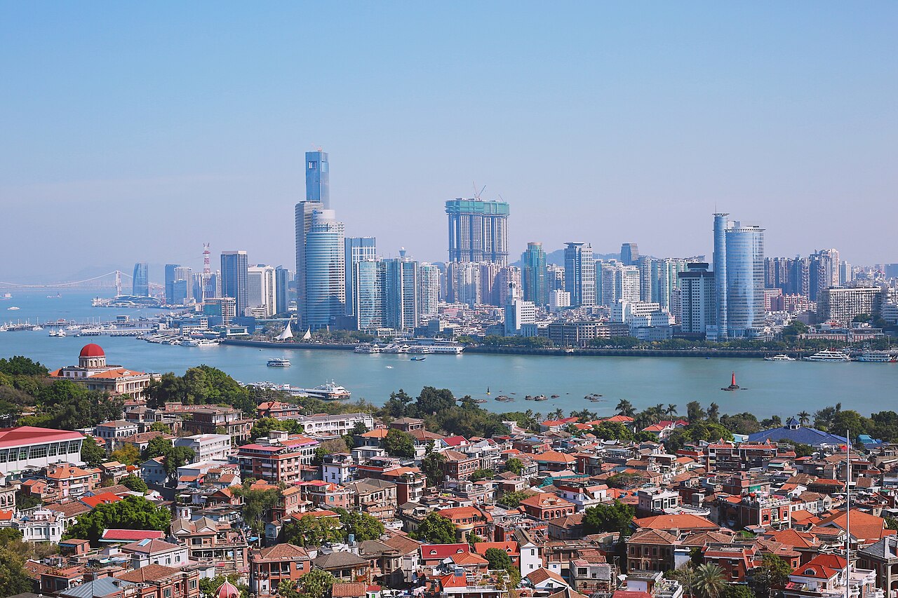 Gulangyu island and the Xiamen skyline across the water